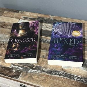 Bloom Crossed and Hexed Books - Purple and Blue Covers